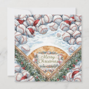 Baseball Christmas  Holiday Card