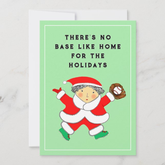 Baseball Christmas Holiday Card (Front)