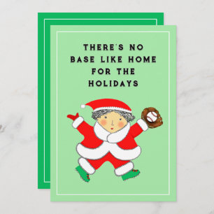 Baseball Christmas Holiday Card