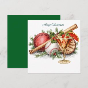 Baseball Christmas Holiday Card