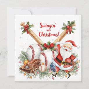 Baseball Christmas  Holiday Card