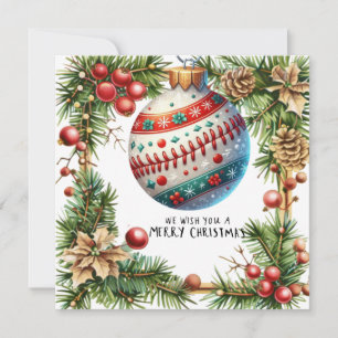 Baseball Christmas  Holiday Card