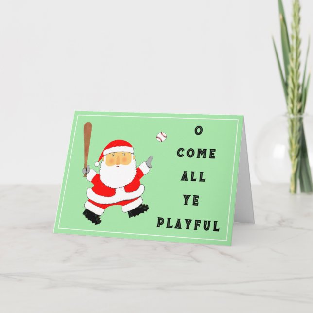 Baseball Christmas Holiday Card (Front)