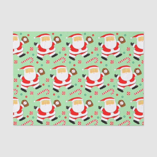 Baseball Christmas Holiday Gift Tissue Paper (Front)