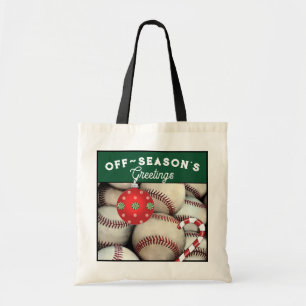 Baseball Christmas Holiday Gift Tote Bag