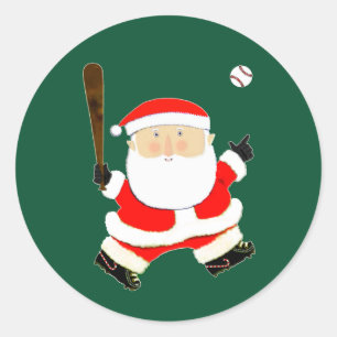 Baseball Christmas Holiday Gifts Classic Round Sticker