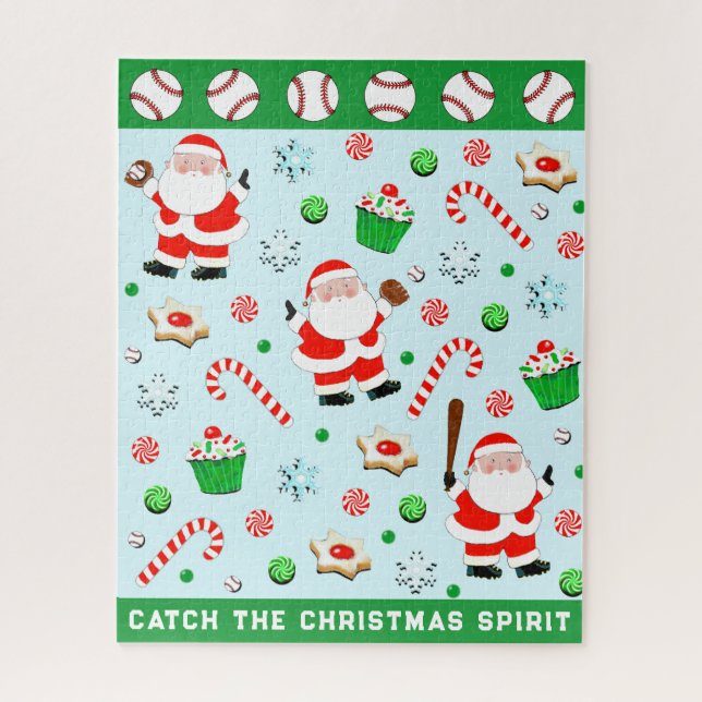 Baseball Christmas Holiday Jigsaw Puzzle (Vertical)