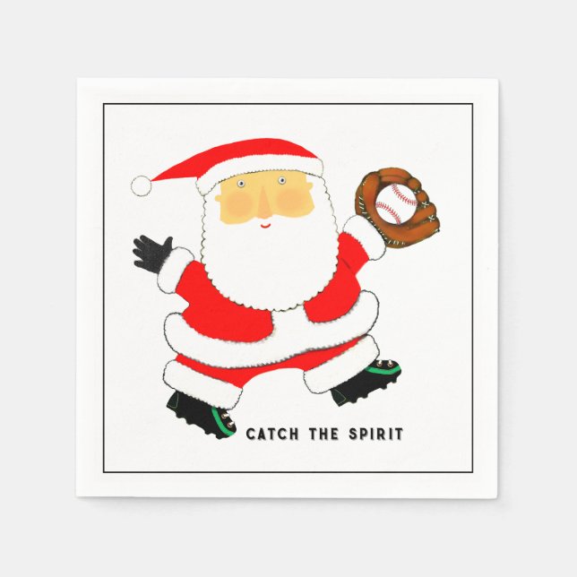 Baseball Christmas Holiday Napkin (Front)