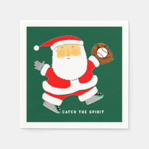 Baseball Christmas Holiday Napkin