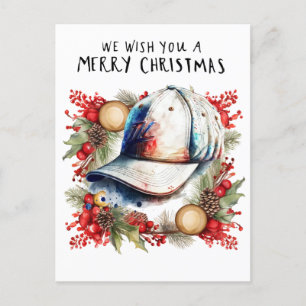 Baseball Christmas  Holiday Postcard