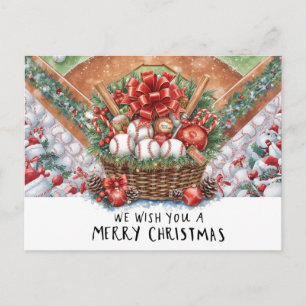 Baseball Christmas Holiday Postcard