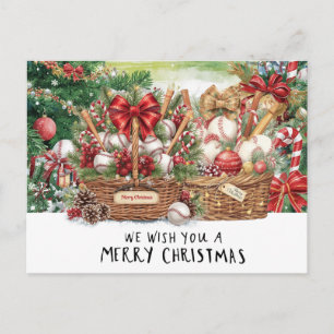 Baseball Christmas Holiday Postcard