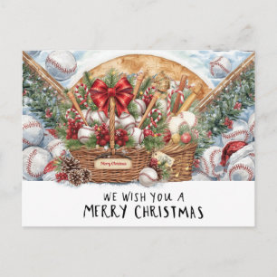 Baseball Christmas Holiday Postcard