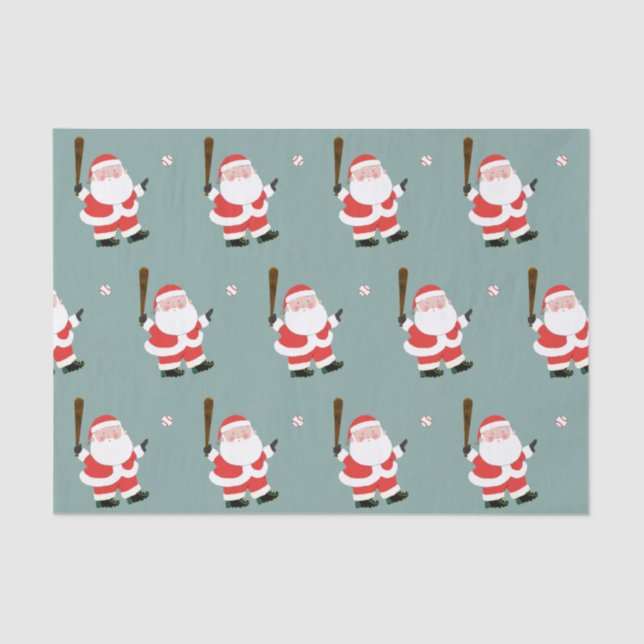 Baseball Christmas Holiday Tissue Paper (Front)