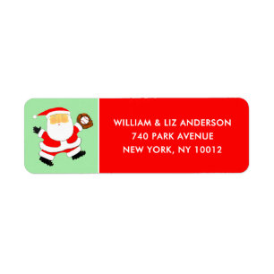 Baseball Christmas Label Return Address Label
