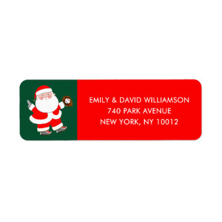 Baseball Christmas Label Return Address Label