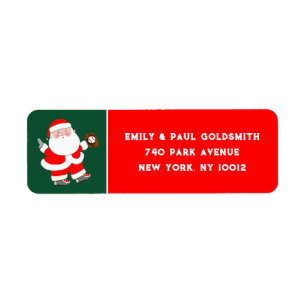 Baseball Christmas Label Return Address Label