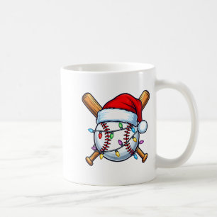Baseball Christmas Lights Santa Christmas Baseball Coffee Mug