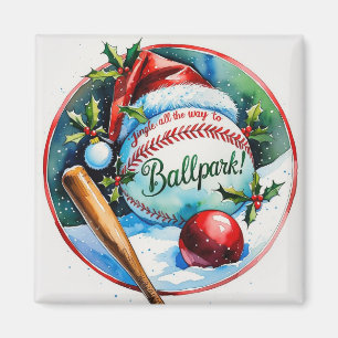 Baseball Christmas Magnet – Festive Sports Decor