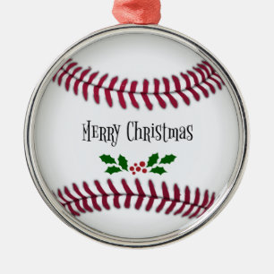 Baseball Christmas Metal Ornament