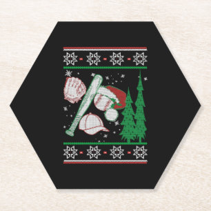 Baseball Christmas  Paper Coaster