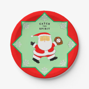 Baseball Christmas Paper Plate