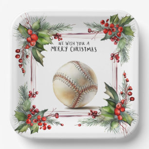 Baseball Christmas Paper Plate