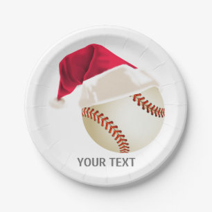 baseball christmas paper plate