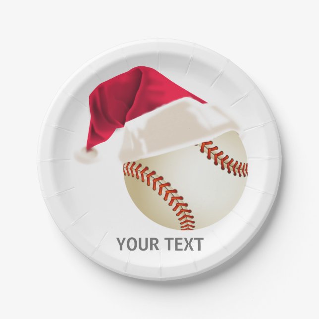 baseball christmas paper plate (Front)