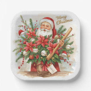 Baseball Christmas Paper Plates