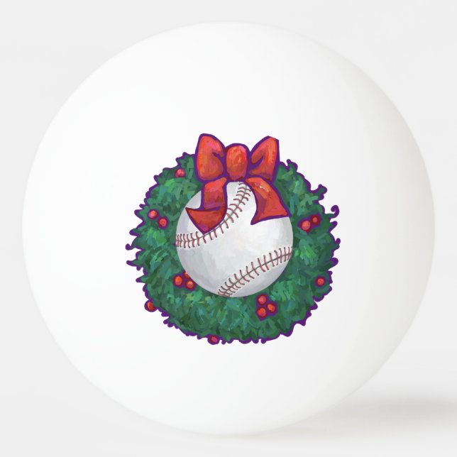 Baseball Christmas Ping Pong Ball (Back)