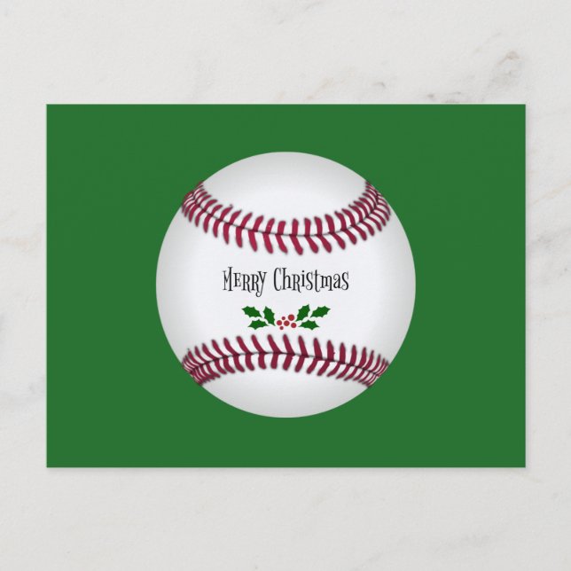 Baseball Christmas Postcard (Front)