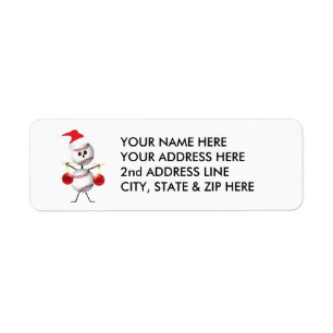 Baseball Christmas Return Address Label