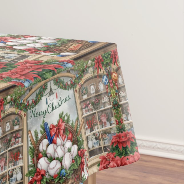 Baseball Christmas themed for player  Tablecloth (In Situ)