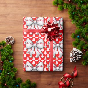 Baseball Christmas themed for Player Wrapping Paper