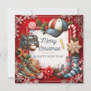 Baseball Christmas themed  Holiday Card