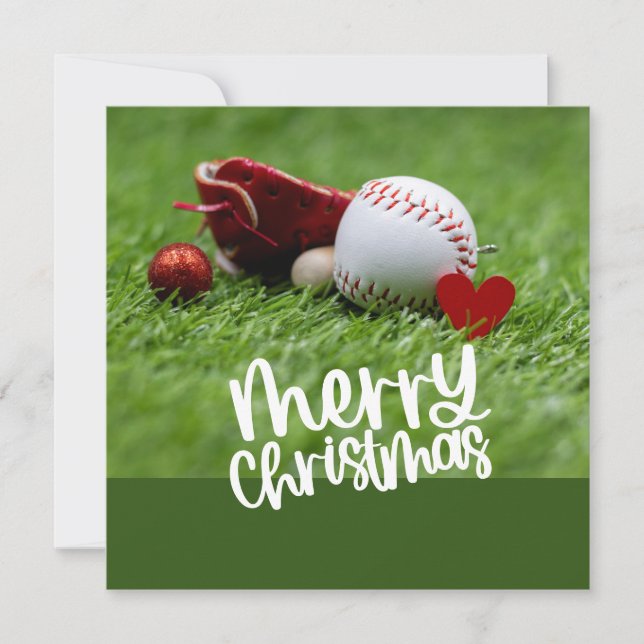 Baseball Christmas themed  Holiday Card (Front)
