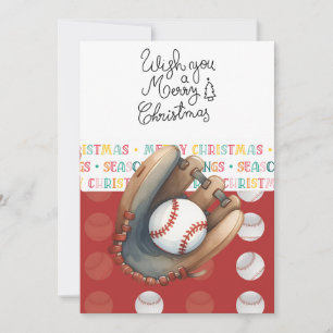 Baseball Christmas themed Holiday Card