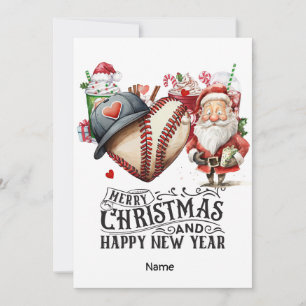 Baseball Christmas themed Holiday Card