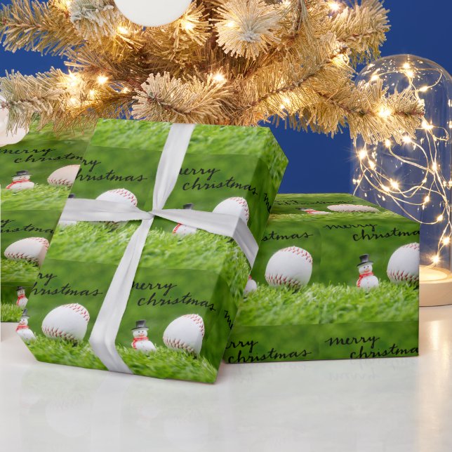 Baseball Christmas Themed  Wrapping Paper (Holidays)