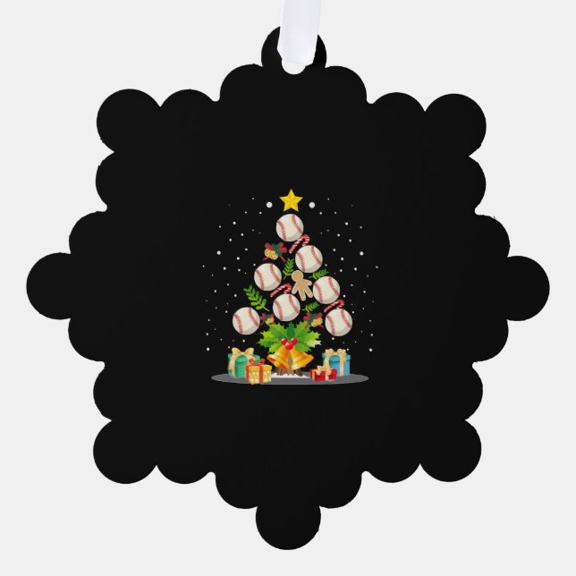 baseball christmas tree decoration card (Front)