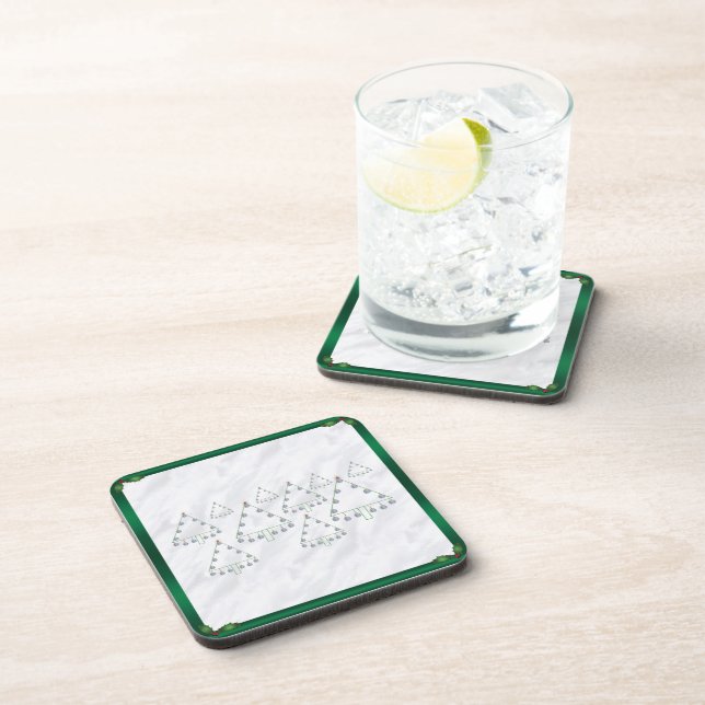 Baseball Christmas Tree Farm Cork Coasters (Right Side)