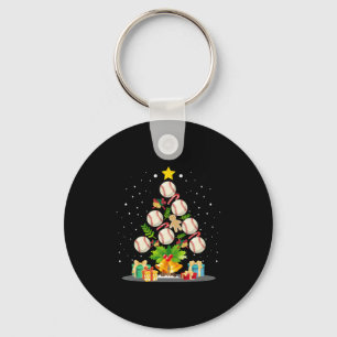baseball christmas tree key ring