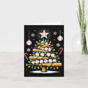 Baseball Christmas Tree Lights  Card