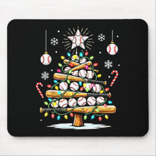 Baseball Christmas Tree Lights  Mouse Pad