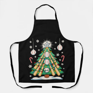 Baseball Christmas Tree Lights Ornaments Xmas Apron