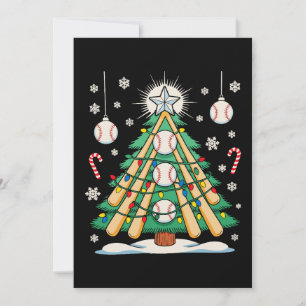 Baseball Christmas Tree Lights Ornaments Xmas Invitation