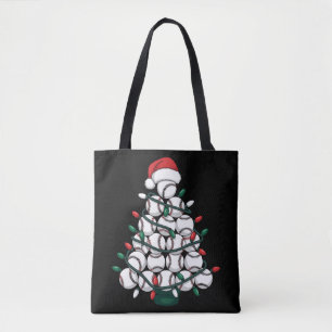 Baseball Christmas Tree Santa Sports Tote Bag