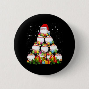 Baseball Christmas Tree Xmas Baseball Player Gift 6 Cm Round Badge