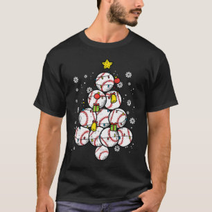 Baseball Christmas Tree Xmas Sports Player Men Wom T-Shirt